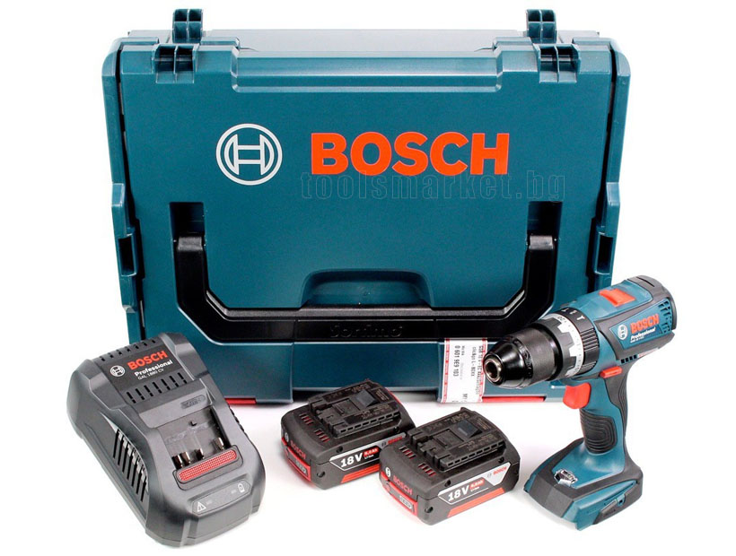 Акумулаторен ударен винтоверт Bosch GSB 18 V-EC с L-Boxx, 2 x 4,0 Ah